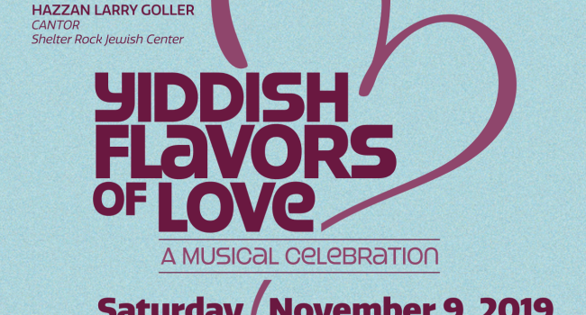 Special Yiddish Concert, November 9, Long Island, “Yiddish Flavors of Love”